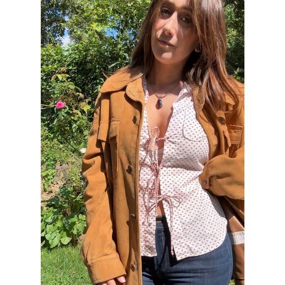 Y2K Lace-Up Handkerchief Print Blouse — / American Eagle Vintage Top XS-S - Picture 5 of 9